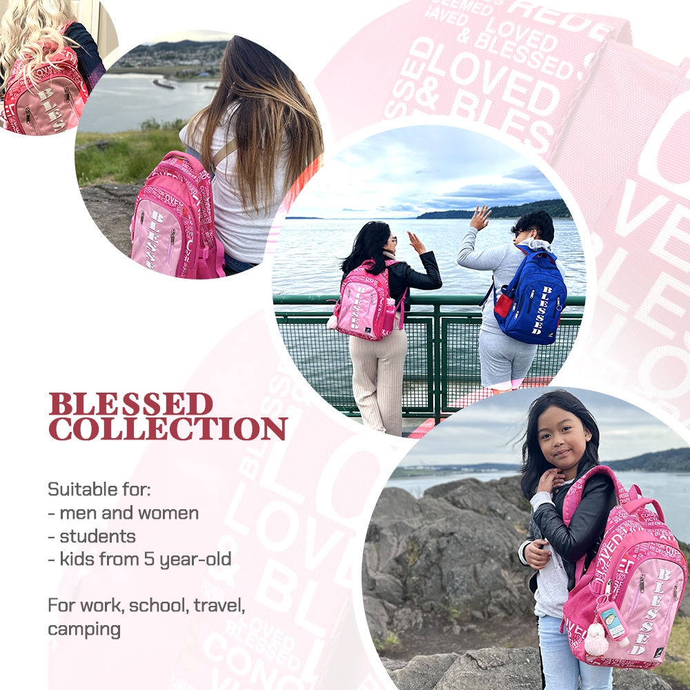 Pink Designer BLESSED Backpack kids & adult - Image 5