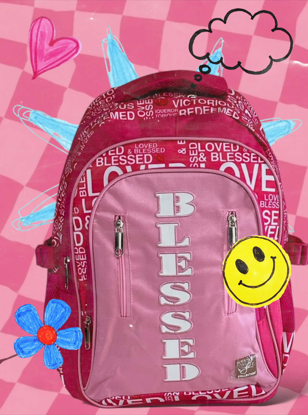Pink Designer BLESSED Backpack kids & adult - Image 9