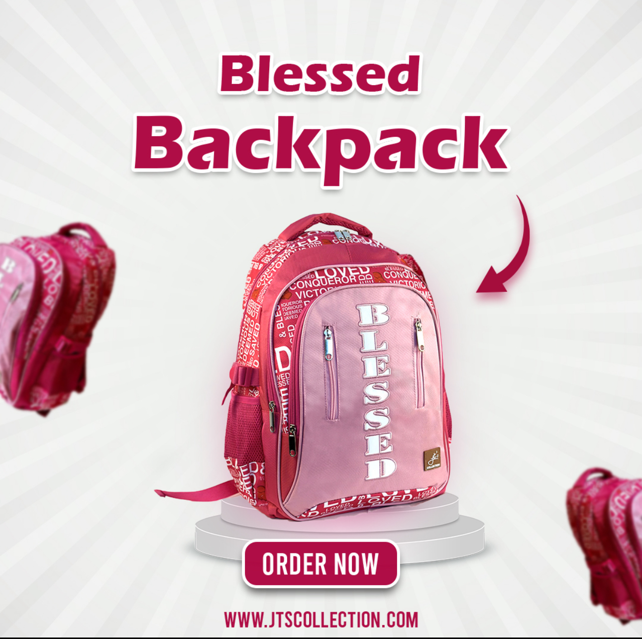 Pink Designer BLESSED Backpack kids & adult - Image 8